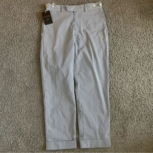 Beams Plus Coolmax Ankle Cut Seersucker Trouser Blue Stripe Pants